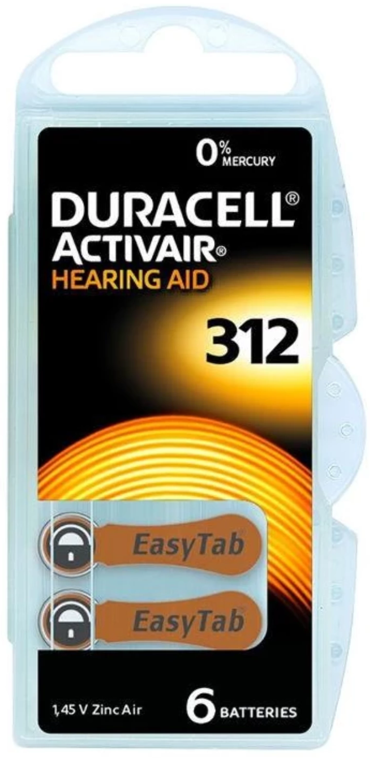 Duracell Activair 312 – batterie zinco-aria per apparecchi acustici